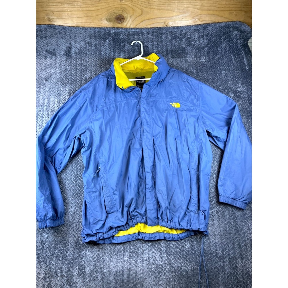 The North Face Windbreaker Jacket Mens 2XL Blue Mesh Lined Waterproof Full Zip